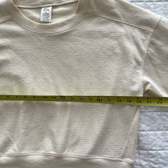 ZYIA Active Drop Shoulder Crew Neck 3/4 Sleeve Textured Cotton Blend Top Size M - Picture 7 of 9